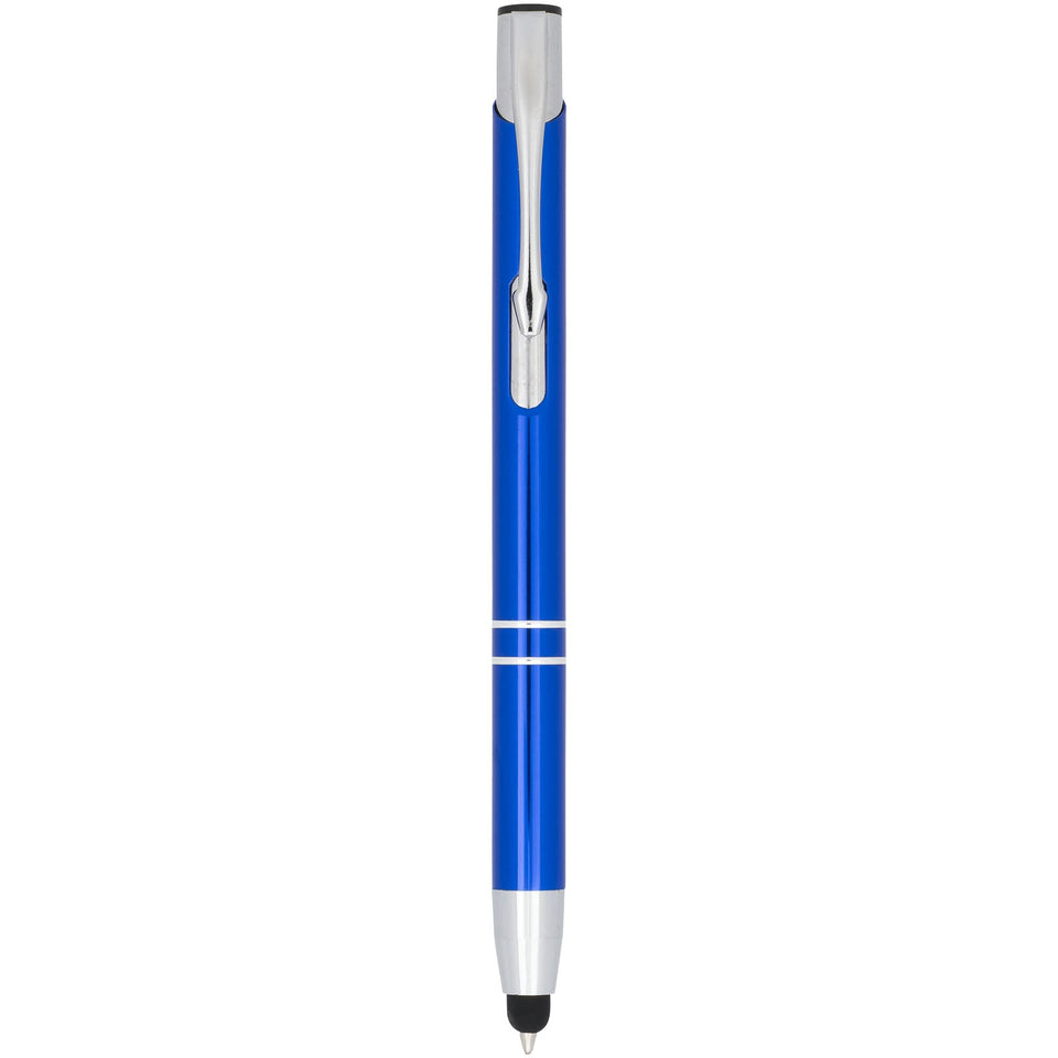 Penna a sfera metallica con stylus Moneta (inchiostro blu) personalizzato con logo - Pubblienne
