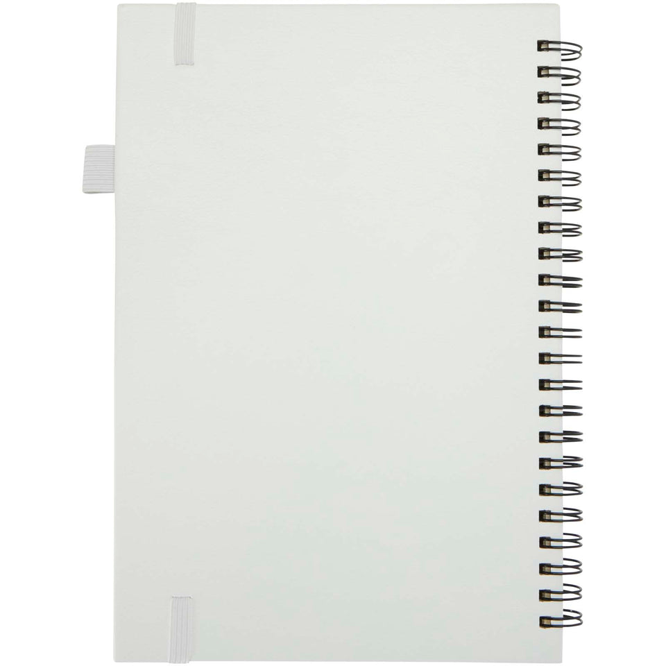 Quaderno A5 a spirale con copertina rigida in plastica riciclata Liss personalizzato con logo - Pubblienne