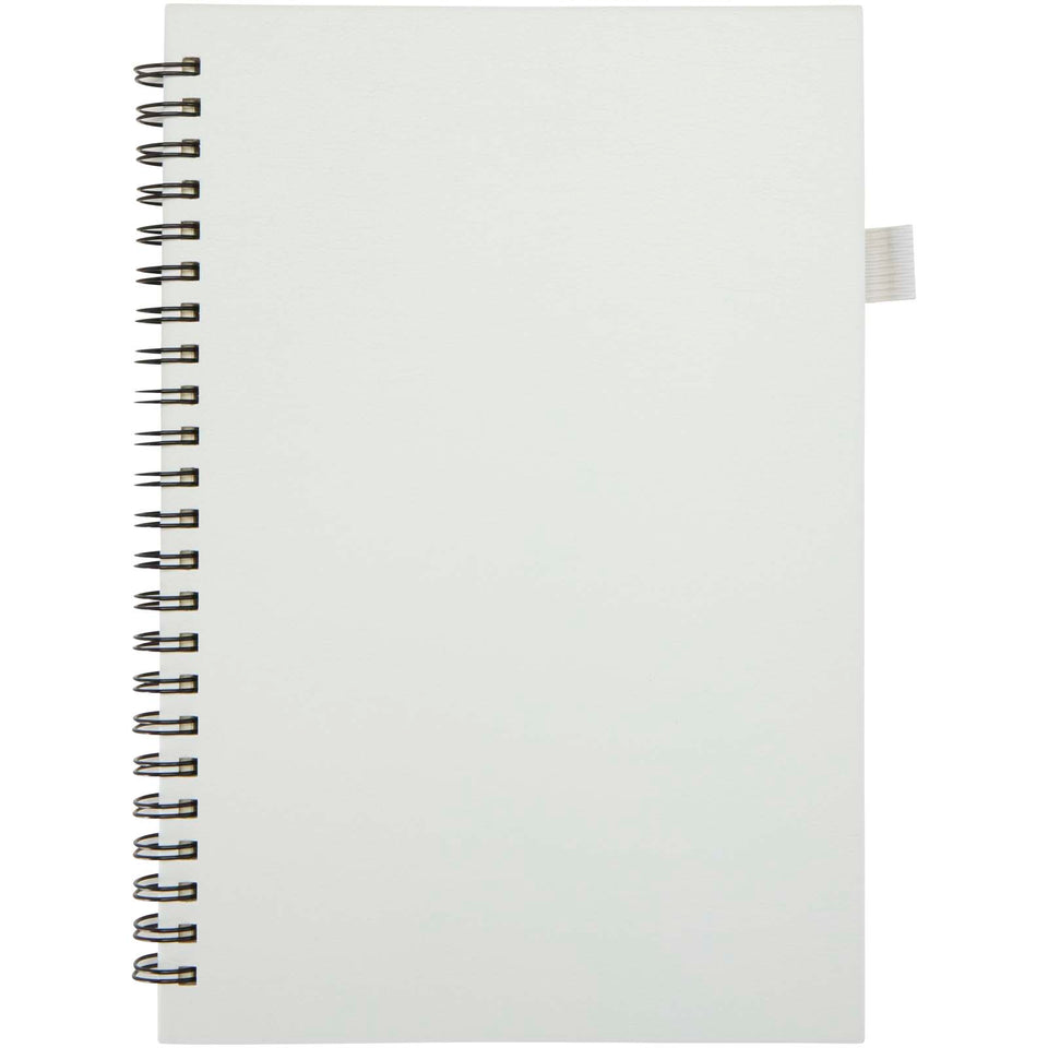 Quaderno A5 a spirale con copertina rigida in plastica riciclata Liss personalizzato con logo - Pubblienne