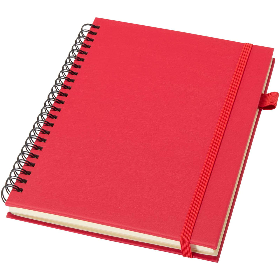Quaderno A5 a spirale con copertina rigida in plastica riciclata Liss personalizzato con logo - Pubblienne