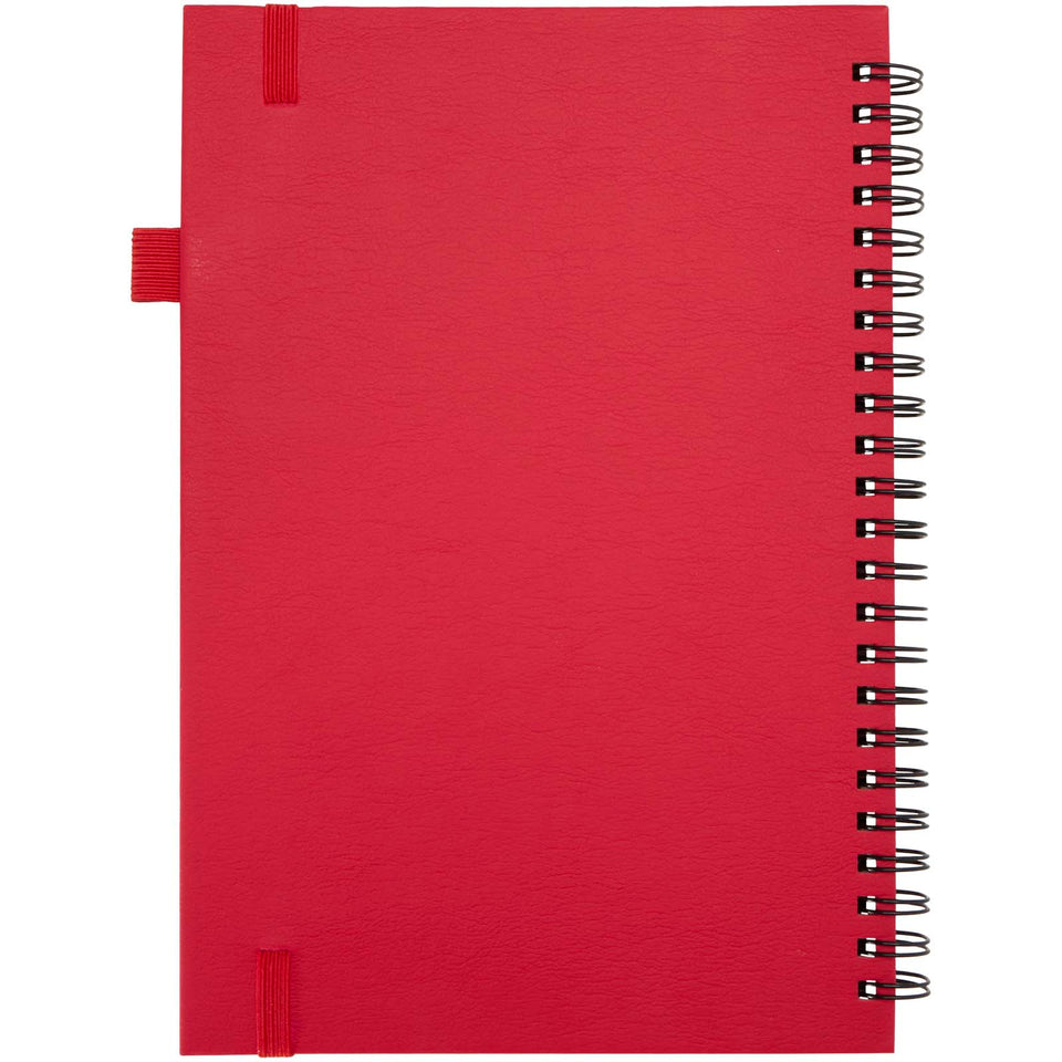 Quaderno A5 a spirale con copertina rigida in plastica riciclata Liss personalizzato con logo - Pubblienne