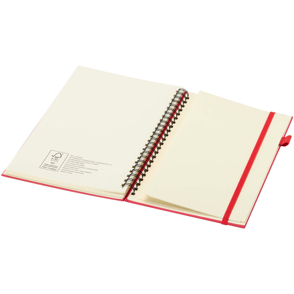 Quaderno A5 a spirale con copertina rigida in plastica riciclata Liss personalizzato con logo - Pubblienne