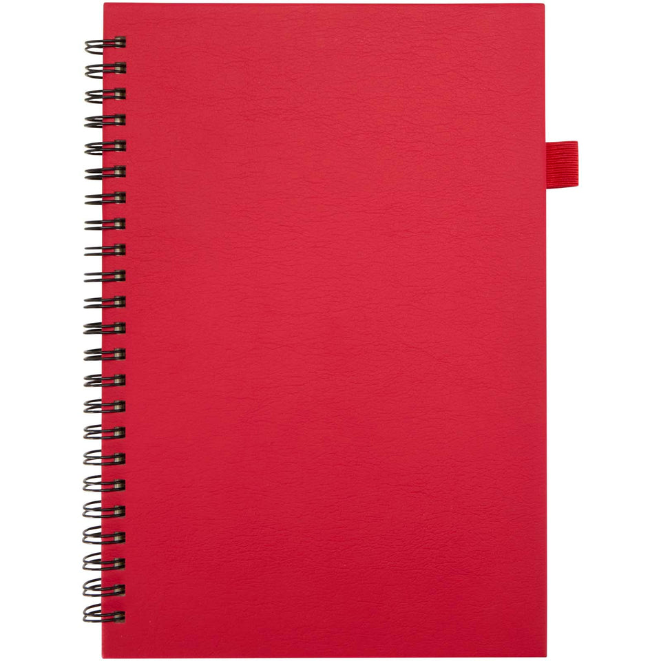 Quaderno A5 a spirale con copertina rigida in plastica riciclata Liss personalizzato con logo - Pubblienne