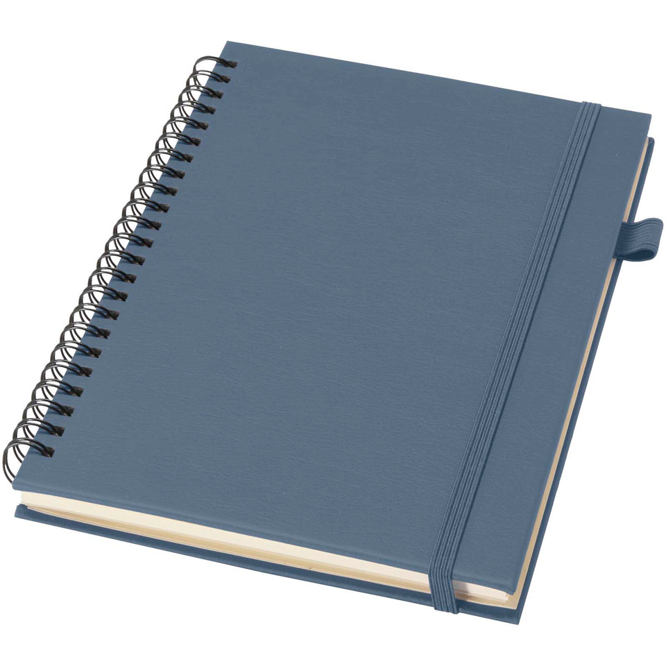 Quaderno A5 a spirale con copertina rigida in plastica riciclata Liss personalizzato con logo - Pubblienne