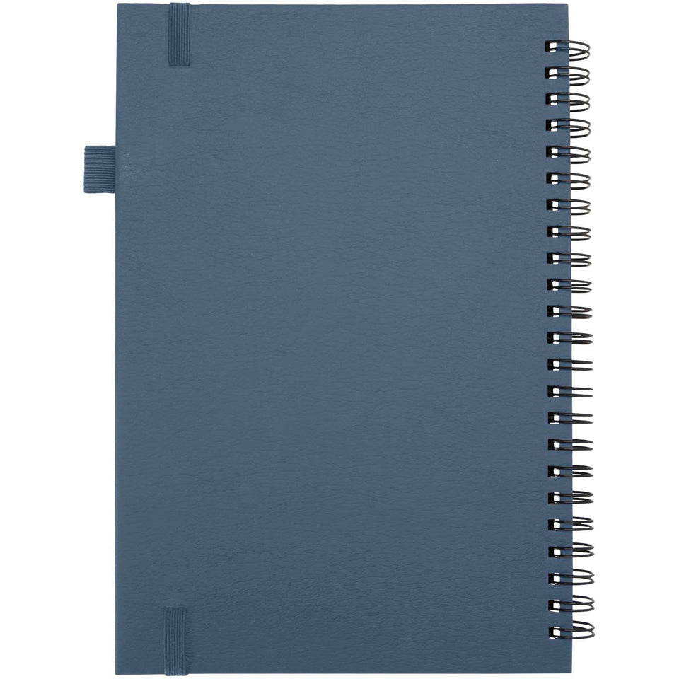 Quaderno A5 a spirale con copertina rigida in plastica riciclata Liss personalizzato con logo - Pubblienne