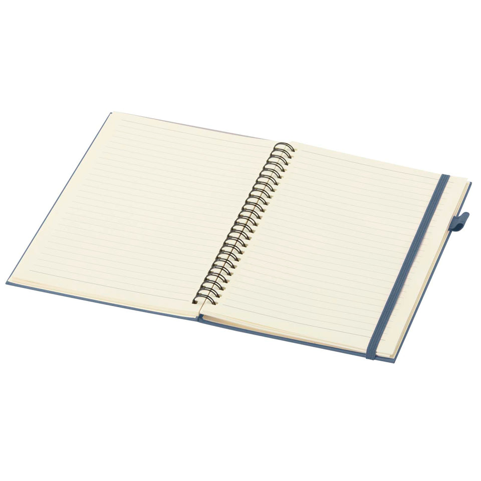 Quaderno A5 a spirale con copertina rigida in plastica riciclata Liss personalizzato con logo - Pubblienne