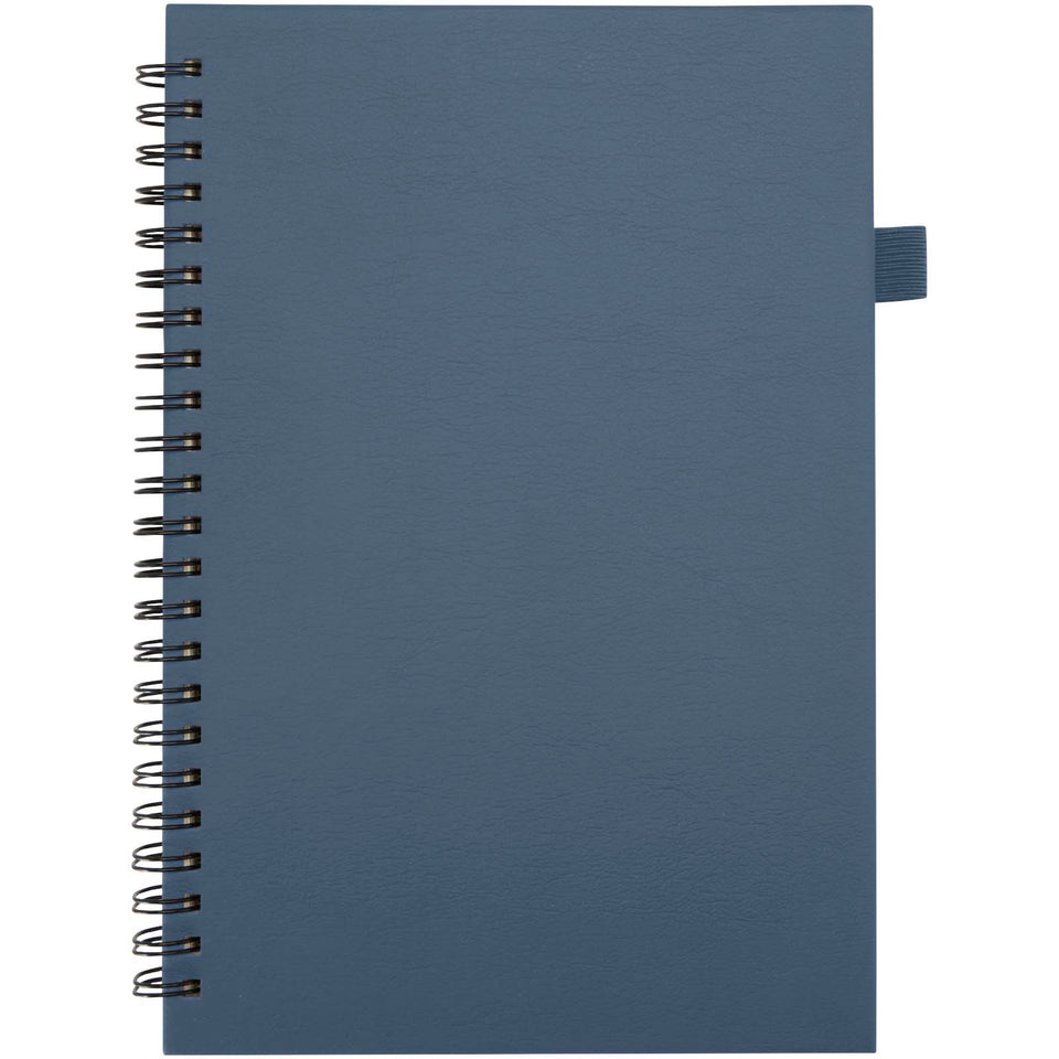 Quaderno A5 a spirale con copertina rigida in plastica riciclata Liss personalizzato con logo - Pubblienne