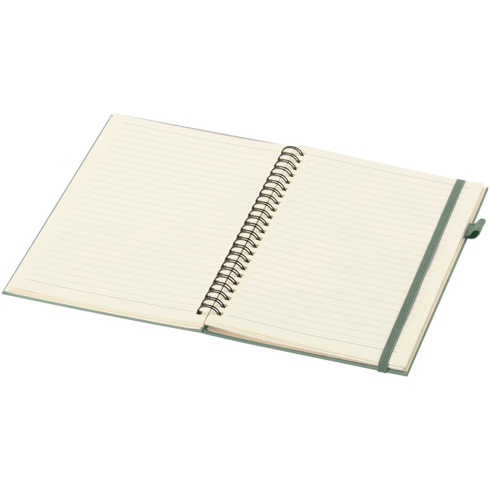 Quaderno A5 a spirale con copertina rigida in plastica riciclata Liss personalizzato con logo - Pubblienne