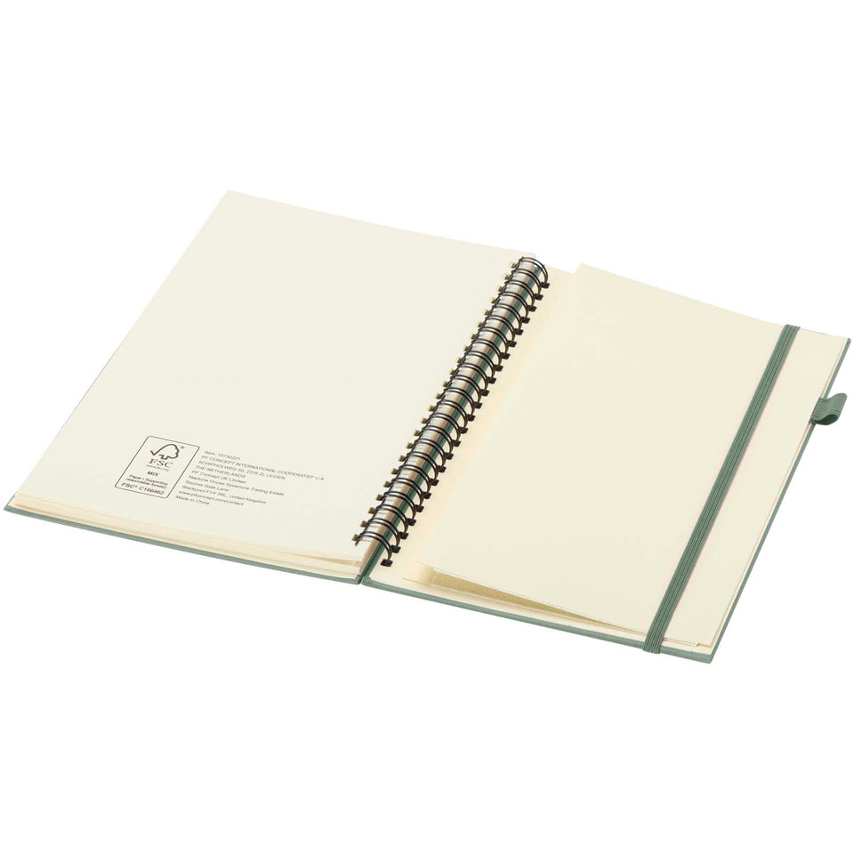 Quaderno A5 a spirale con copertina rigida in plastica riciclata Liss personalizzato con logo - Pubblienne