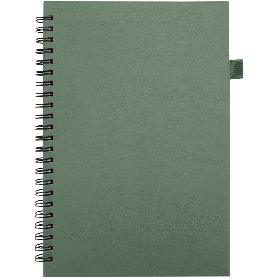 Quaderno A5 a spirale con copertina rigida in plastica riciclata Liss personalizzato con logo - Pubblienne