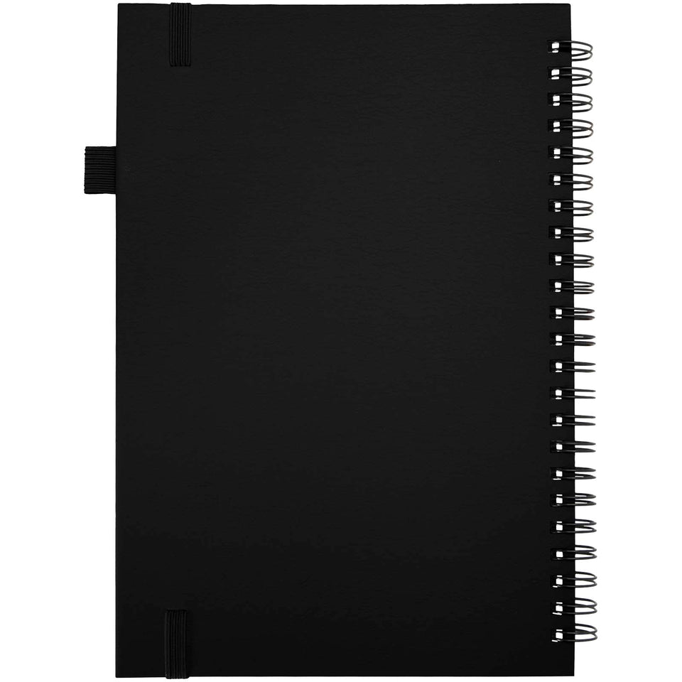 Quaderno A5 a spirale con copertina rigida in plastica riciclata Liss personalizzato con logo - Pubblienne