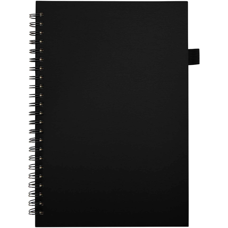 Quaderno A5 a spirale con copertina rigida in plastica riciclata Liss personalizzato con logo - Pubblienne