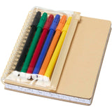 Set composto da un taccuino B6 con copertina rigida e pennarelli Squiggle personalizzato con logo - Pubblienne