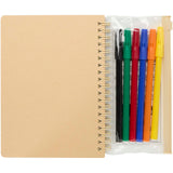 Set composto da un taccuino B6 con copertina rigida e pennarelli Squiggle personalizzato con logo - Pubblienne