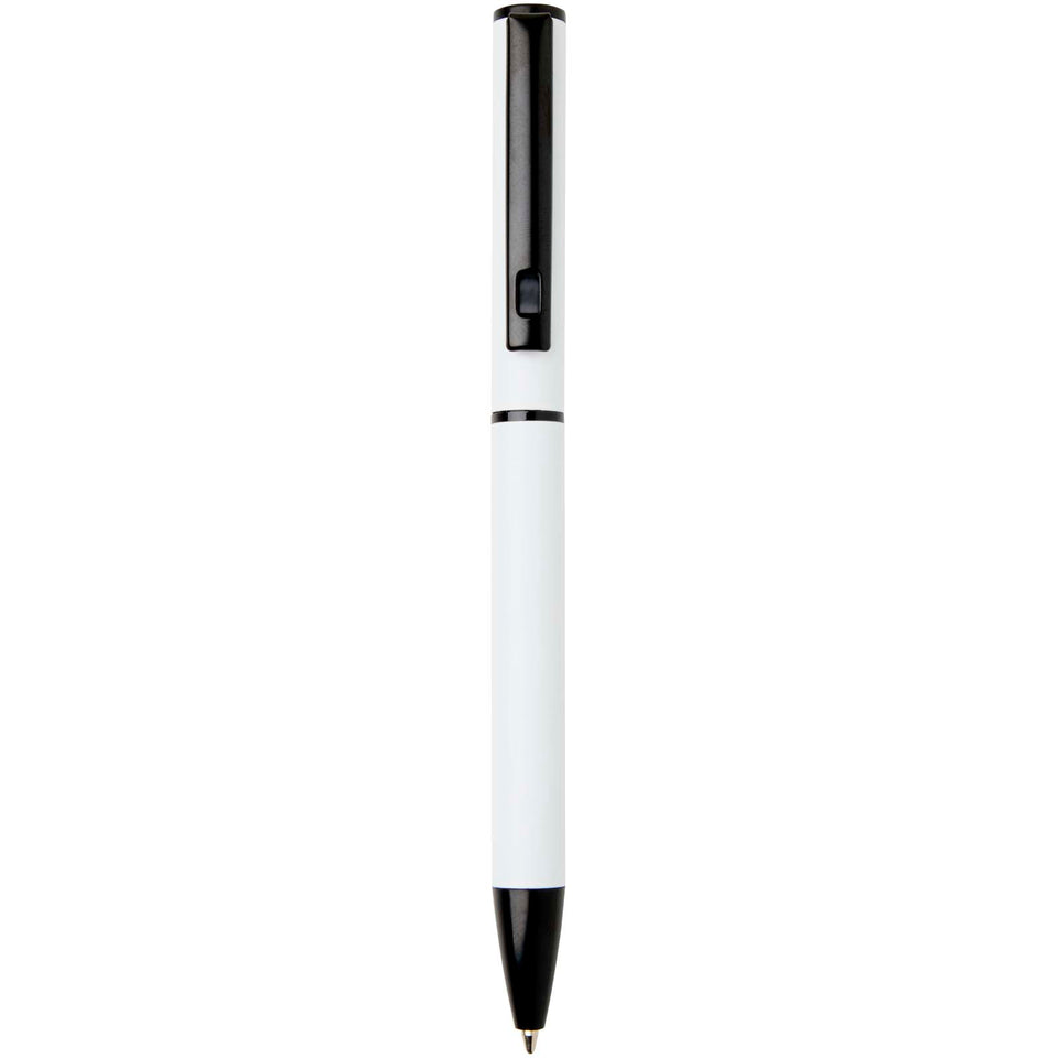 Penna a sfera a rotazione in alluminio riciclato Verton con ghiera (inchiostro blu) personalizzato con logo - Pubblienne