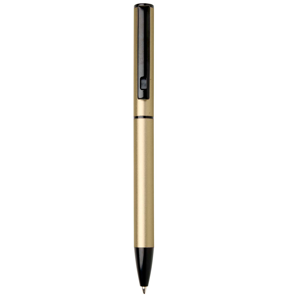 Penna a sfera a rotazione in alluminio riciclato Verton con ghiera (inchiostro blu) personalizzato con logo - Pubblienne