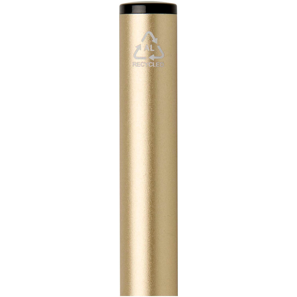 Penna a sfera a rotazione in alluminio riciclato Verton con ghiera (inchiostro blu) personalizzato con logo - Pubblienne