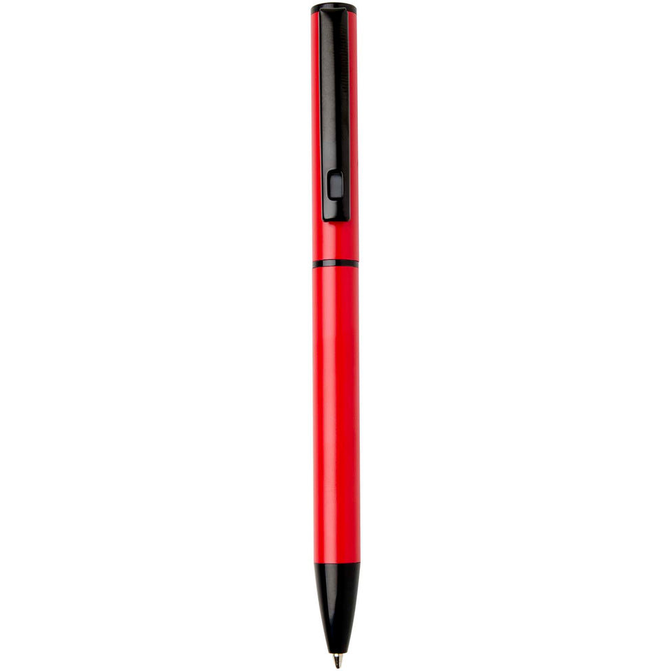 Penna a sfera a rotazione in alluminio riciclato Verton con ghiera (inchiostro blu) personalizzato con logo - Pubblienne