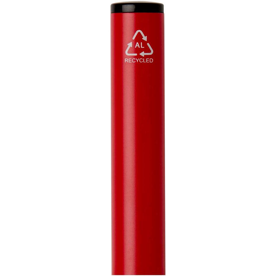 Penna a sfera a rotazione in alluminio riciclato Verton con ghiera (inchiostro blu) personalizzato con logo - Pubblienne