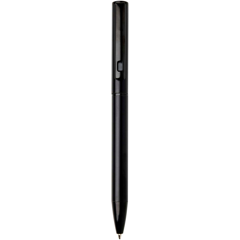 Penna a sfera a rotazione in alluminio riciclato Verton con ghiera (inchiostro blu) personalizzato con logo - Pubblienne