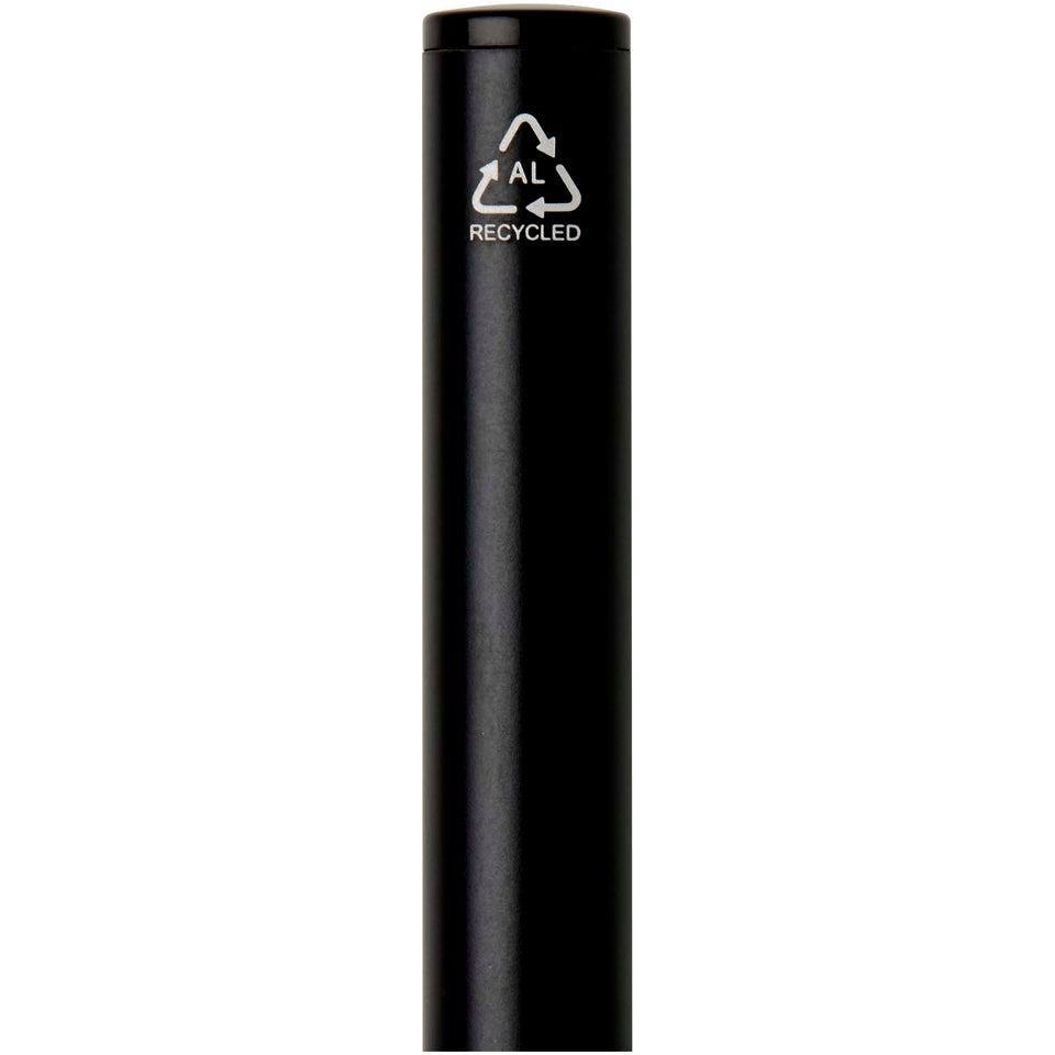 Penna a sfera a rotazione in alluminio riciclato Verton con ghiera (inchiostro blu) personalizzato con logo - Pubblienne