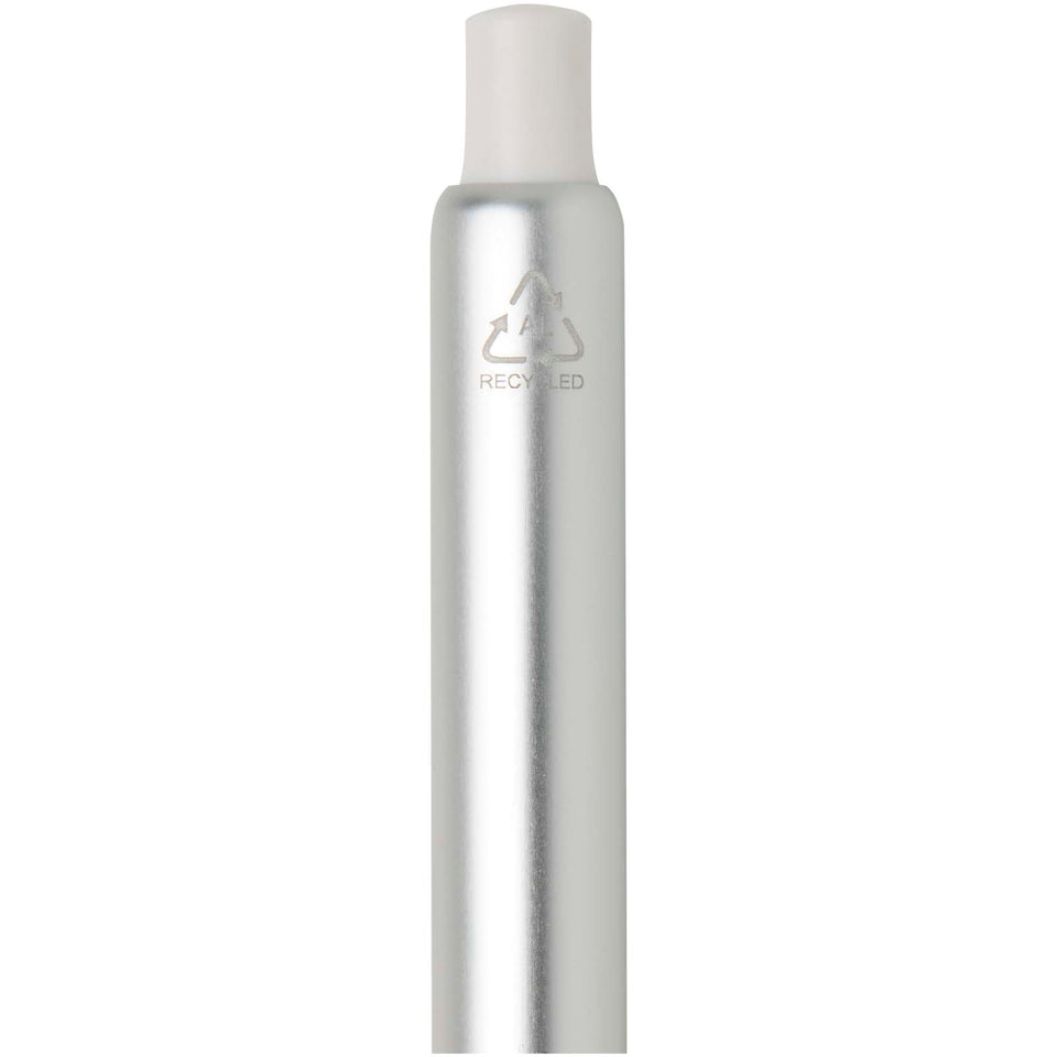 Penna a sfera a scatto in alluminio riciclato con finitura anodizzata Soffit (inchiostro blu) personalizzato con logo - Pubblienne