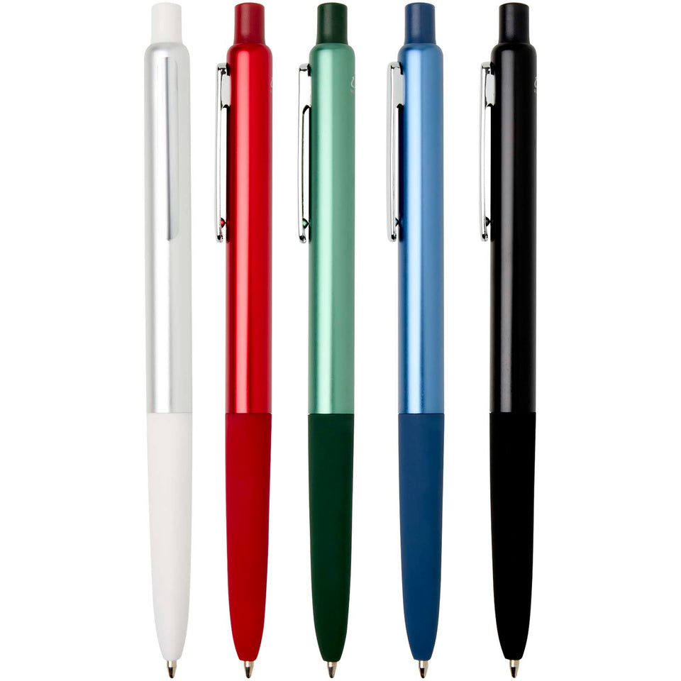 Penna a sfera a scatto in alluminio riciclato con finitura anodizzata Soffit (inchiostro blu) personalizzato con logo - Pubblienne
