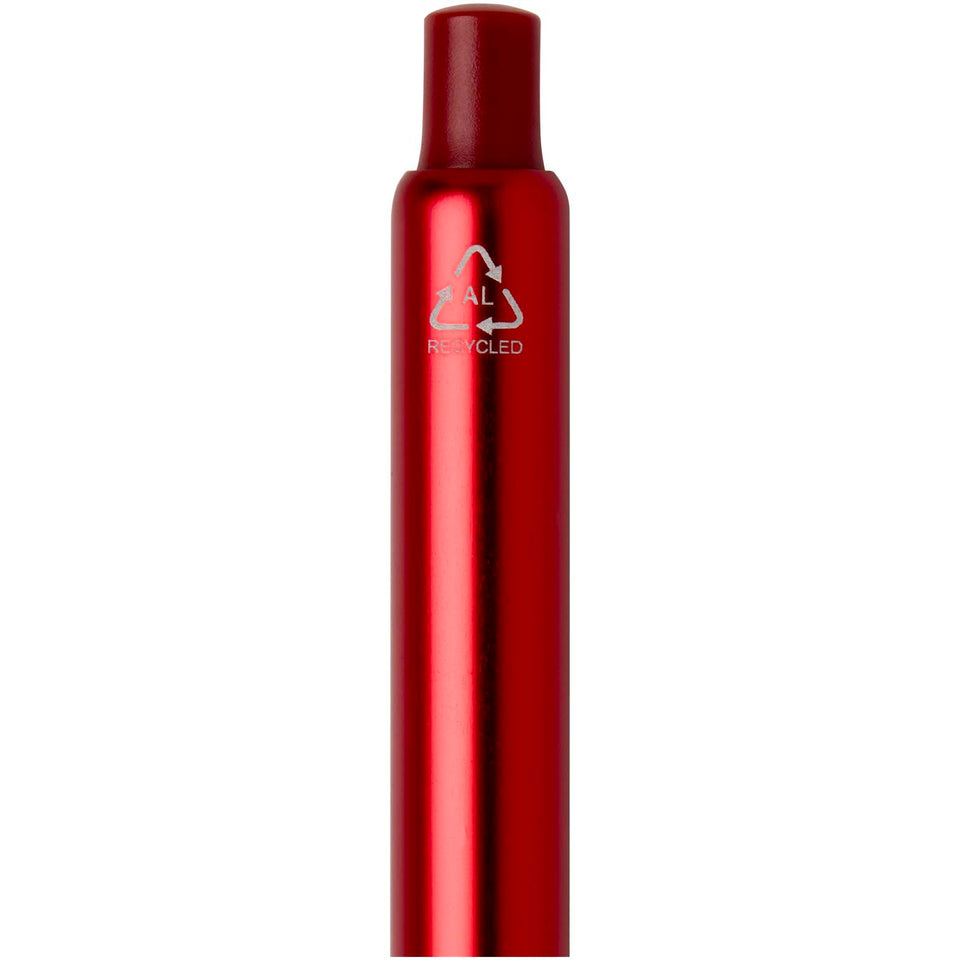 Penna a sfera a scatto in alluminio riciclato con finitura anodizzata Soffit (inchiostro blu) personalizzato con logo - Pubblienne