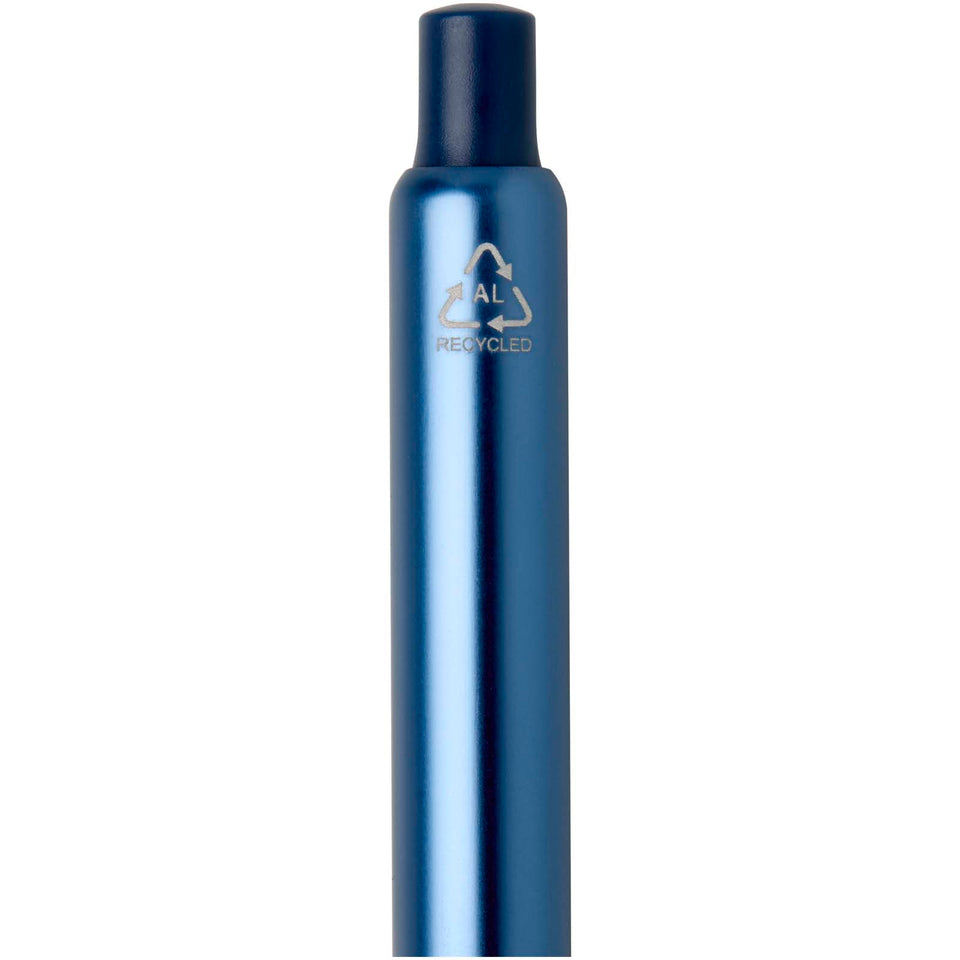 Penna a sfera a scatto in alluminio riciclato con finitura anodizzata Soffit (inchiostro blu) personalizzato con logo - Pubblienne