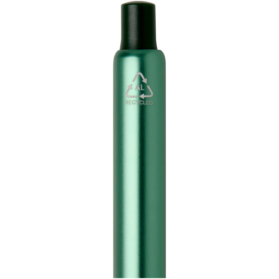 Penna a sfera a scatto in alluminio riciclato con finitura anodizzata Soffit (inchiostro blu) personalizzato con logo - Pubblienne