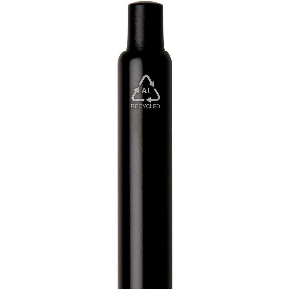 Penna a sfera a scatto in alluminio riciclato con finitura anodizzata Soffit (inchiostro blu) personalizzato con logo - Pubblienne