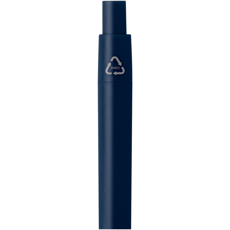 Mini penna a sfera in plastica riciclata Ramin (inchiostro blu) personalizzato con logo - Pubblienne