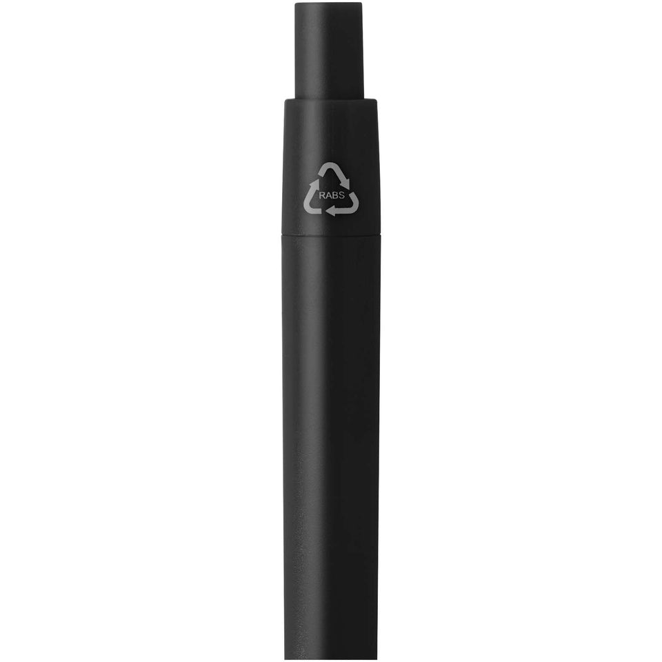 Mini penna a sfera in plastica riciclata Ramin (inchiostro blu) personalizzato con logo - Pubblienne