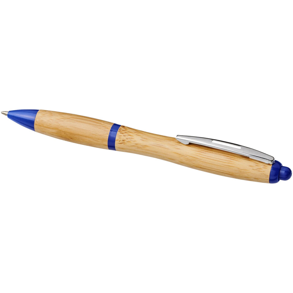 Penna a sfera in bambù Nash (inchiostro blu) personalizzato con logo - Pubblienne