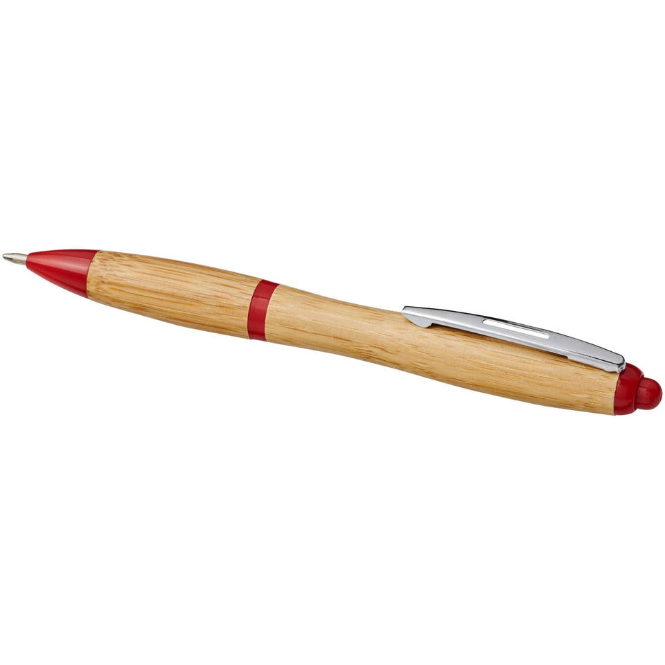 Penna a sfera in bambù Nash (inchiostro blu) personalizzato con logo - Pubblienne
