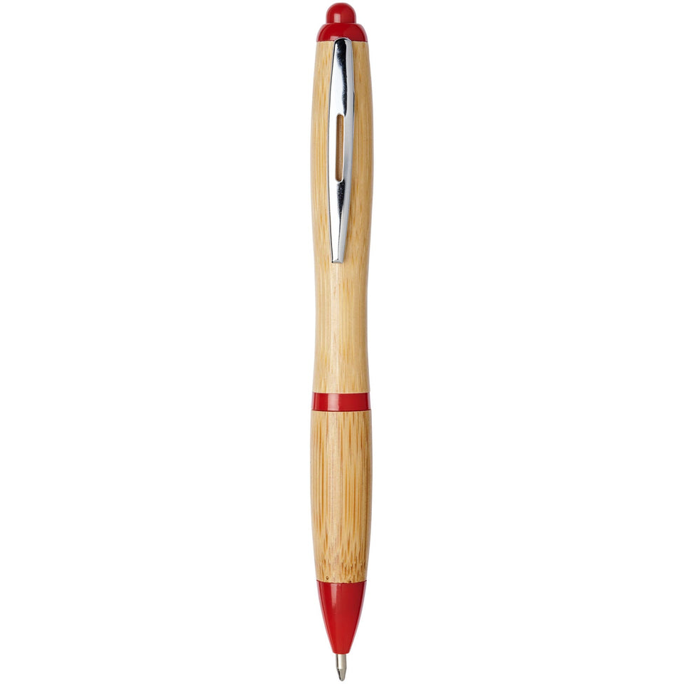 Penna a sfera in bambù Nash (inchiostro blu) personalizzato con logo - Pubblienne