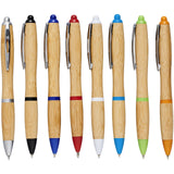 Penna a sfera in bambù Nash (inchiostro blu) personalizzato con logo - Pubblienne