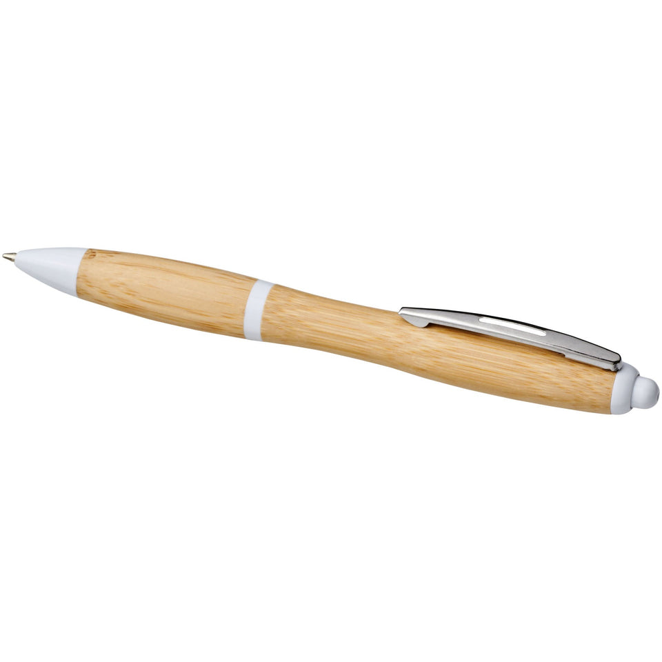 Penna a sfera in bambù Nash (inchiostro blu) personalizzato con logo - Pubblienne