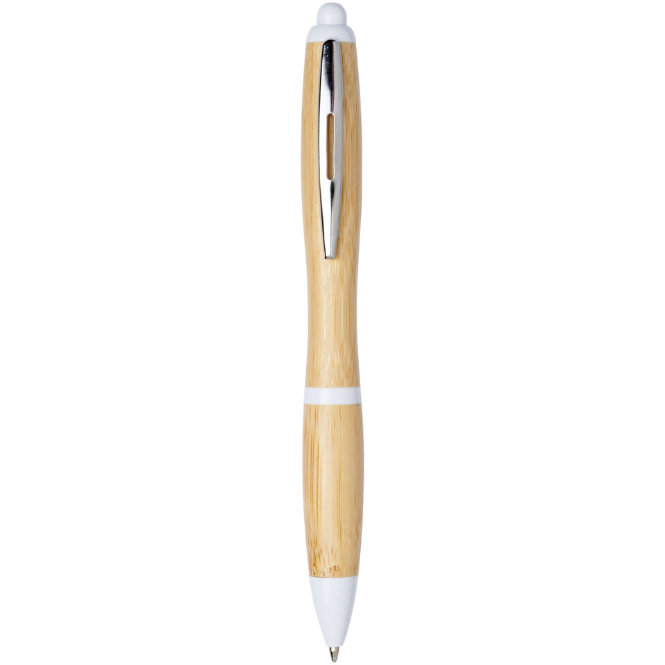 Penna a sfera in bambù Nash (inchiostro blu) personalizzato con logo - Pubblienne
