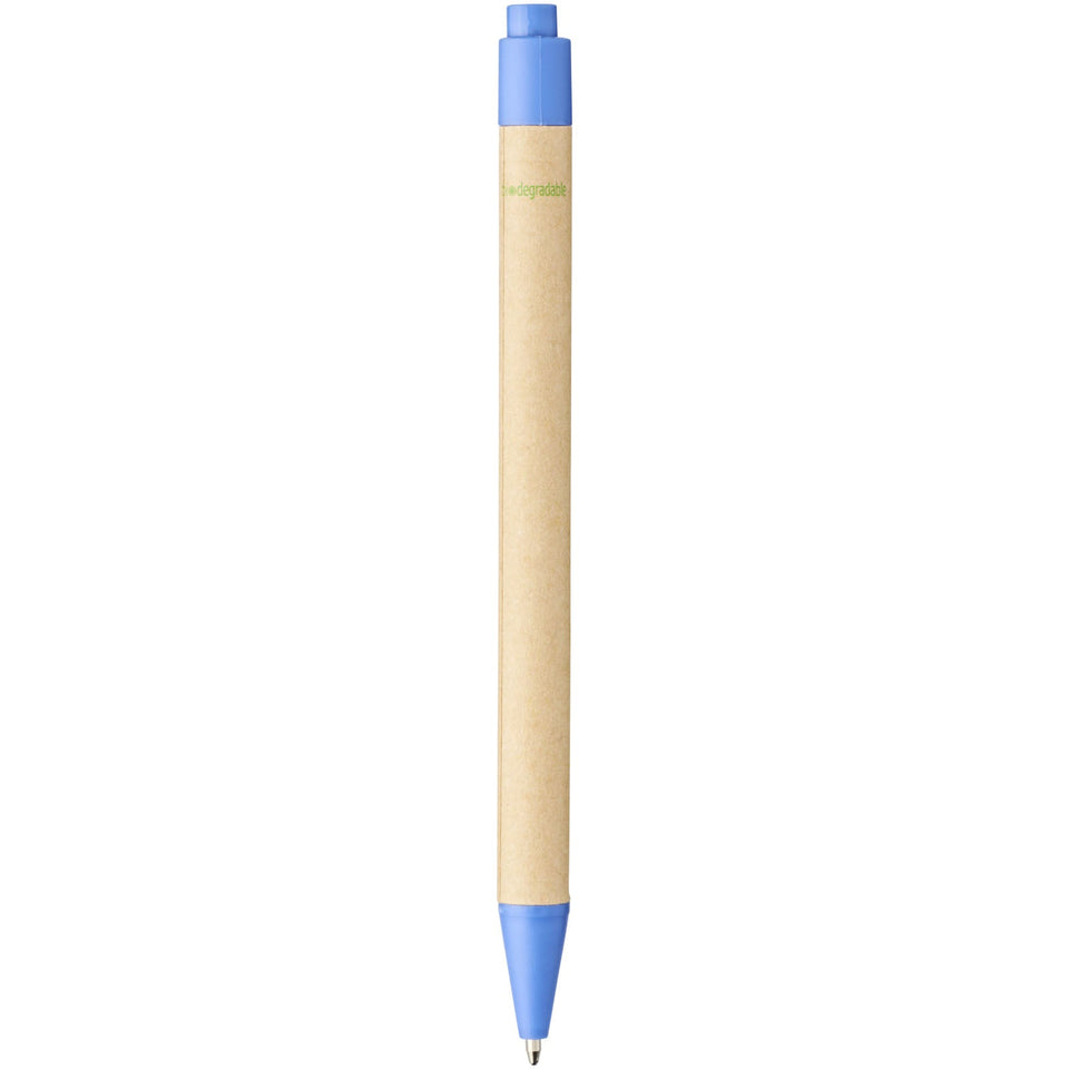 Penna a sfera Berk in cartone riciclato e plastica derivata dal mais (inchiostro nero) personalizzato con logo - Pubblienne