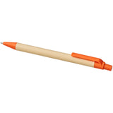 Penna a sfera Berk in cartone riciclato e plastica derivata dal mais (inchiostro nero) personalizzato con logo - Pubblienne