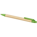 Penna a sfera Berk in cartone riciclato e plastica derivata dal mais (inchiostro nero) personalizzato con logo - Pubblienne