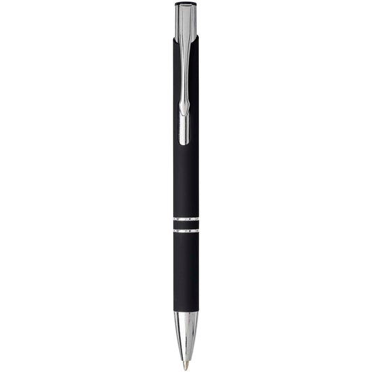 Penna a sfera a scatto Moneta soft touch (inchiostro nero) personalizzato con logo - Pubblienne