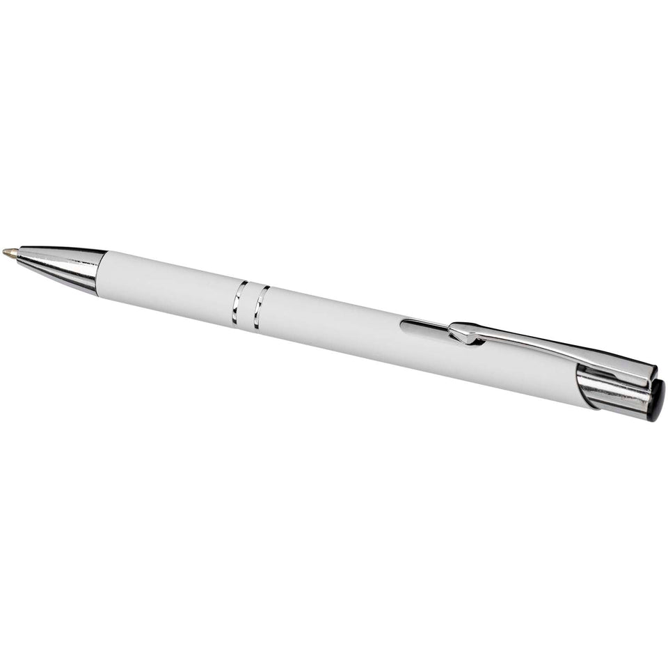 Penna a sfera a scatto Moneta soft touch (inchiostro nero) personalizzato con logo - Pubblienne