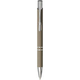 Penna a sfera a scatto Moneta soft touch (inchiostro nero) personalizzato con logo - Pubblienne