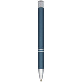 Penna a sfera a scatto Moneta soft touch (inchiostro nero) personalizzato con logo - Pubblienne