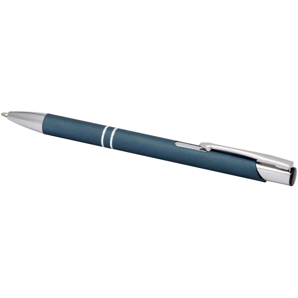 Penna a sfera a scatto Moneta soft touch (inchiostro nero) personalizzato con logo - Pubblienne