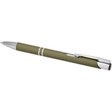 Penna a sfera a scatto Moneta soft touch (inchiostro nero) personalizzato con logo - Pubblienne