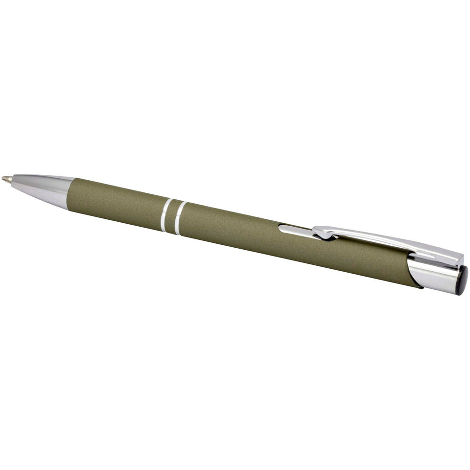 Penna a sfera a scatto Moneta soft touch (inchiostro nero) personalizzato con logo - Pubblienne
