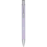 Penna a sfera a scatto Moneta soft touch (inchiostro nero) personalizzato con logo - Pubblienne